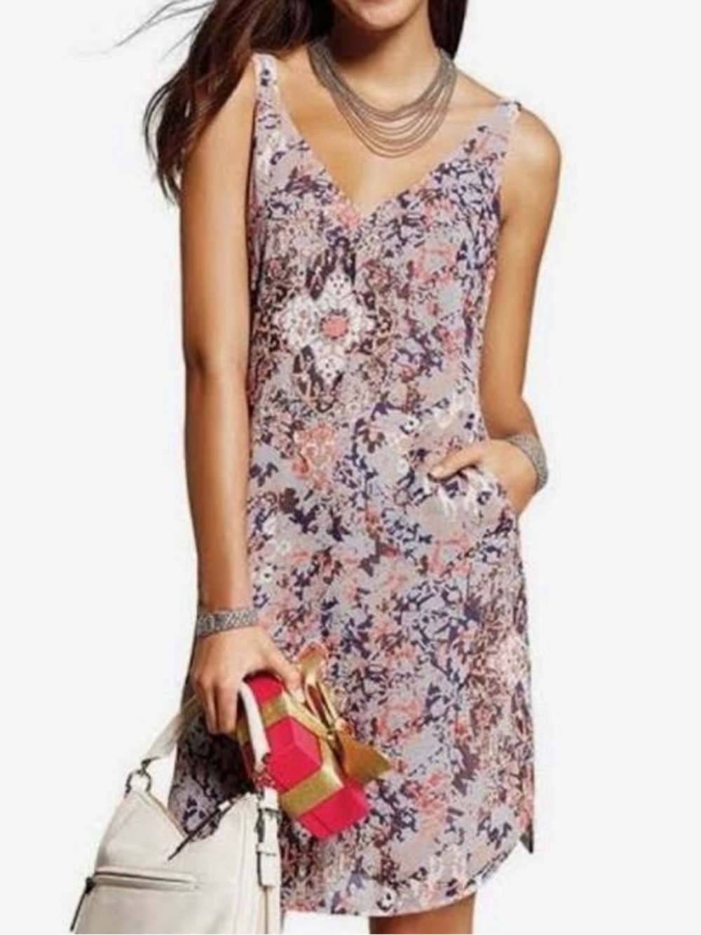 CAbi ** Sleeveless V-Neck Shift Dress  Sz M